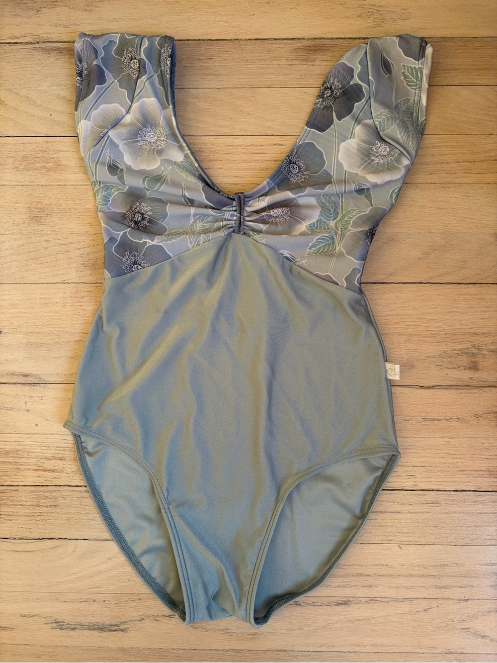 Floral and Lace Blue Class In Leotard Size Small